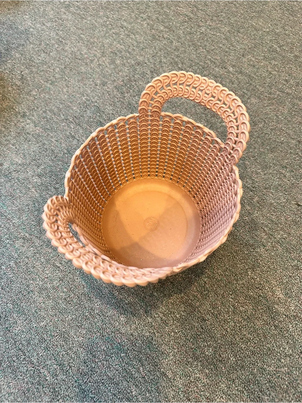 Curvers 3.0 Qt. Knit Round X-Small Storage Basket Set in Mauve Pink